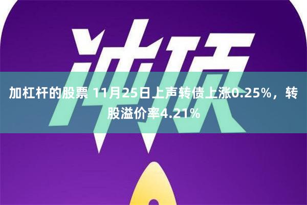 加杠杆的股票 11月25日上声转债上涨0.25%，转股溢价率4.21%